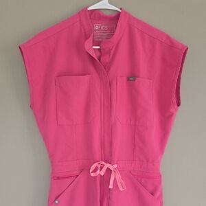 FIGS Rafaela Cargo ScrubJumpsuit F*ING PINK